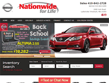 Tablet Screenshot of nationwide-nissan.com